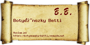Botyánszky Betti névjegykártya